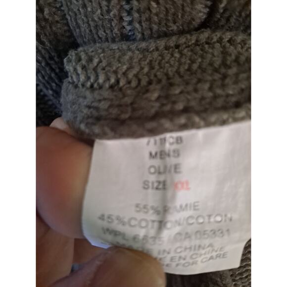 Woolrich Cable Knit Olive Sweater Size 2XL - Picture 5 of 6
